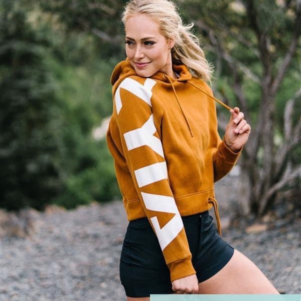ZYIA camel crop sweatshirt